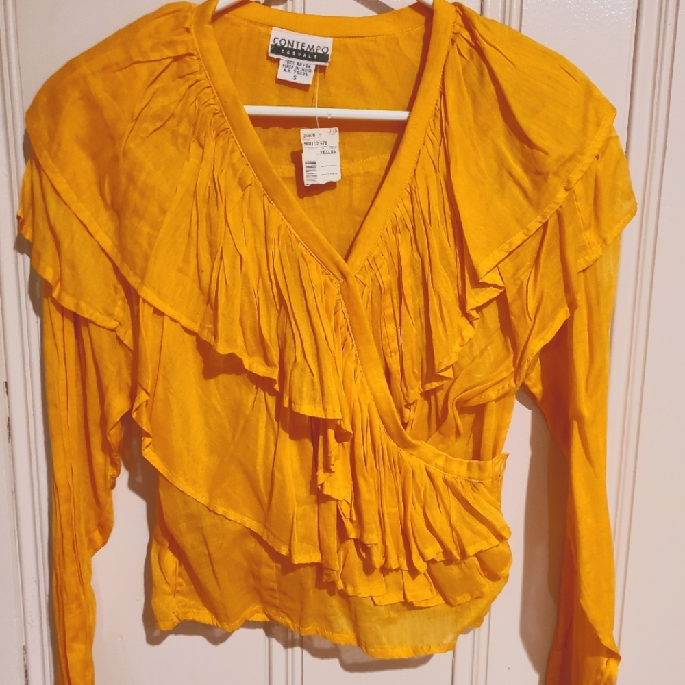 Vintage ruffled gauze top